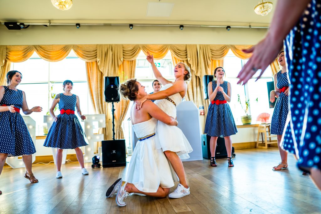 bride and brides first dance at the grand peir weston super mare wedding